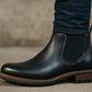 Black Genuine Leather Men's Chelsea Boots For Casual Wear