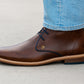 Brown Leather Men Mid Top Boots