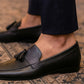 Black Leather Formal Tassel Loafers
