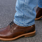 Brown Leather Men Textured Formal Derby Shoes