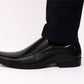 Black Leather Slip-On Shoes For Men's Formal Pair