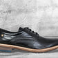 Black Leather Textured Formal Derby Shoes