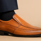 Tan Leather Slip-On Shoes For Men's Formal Pair