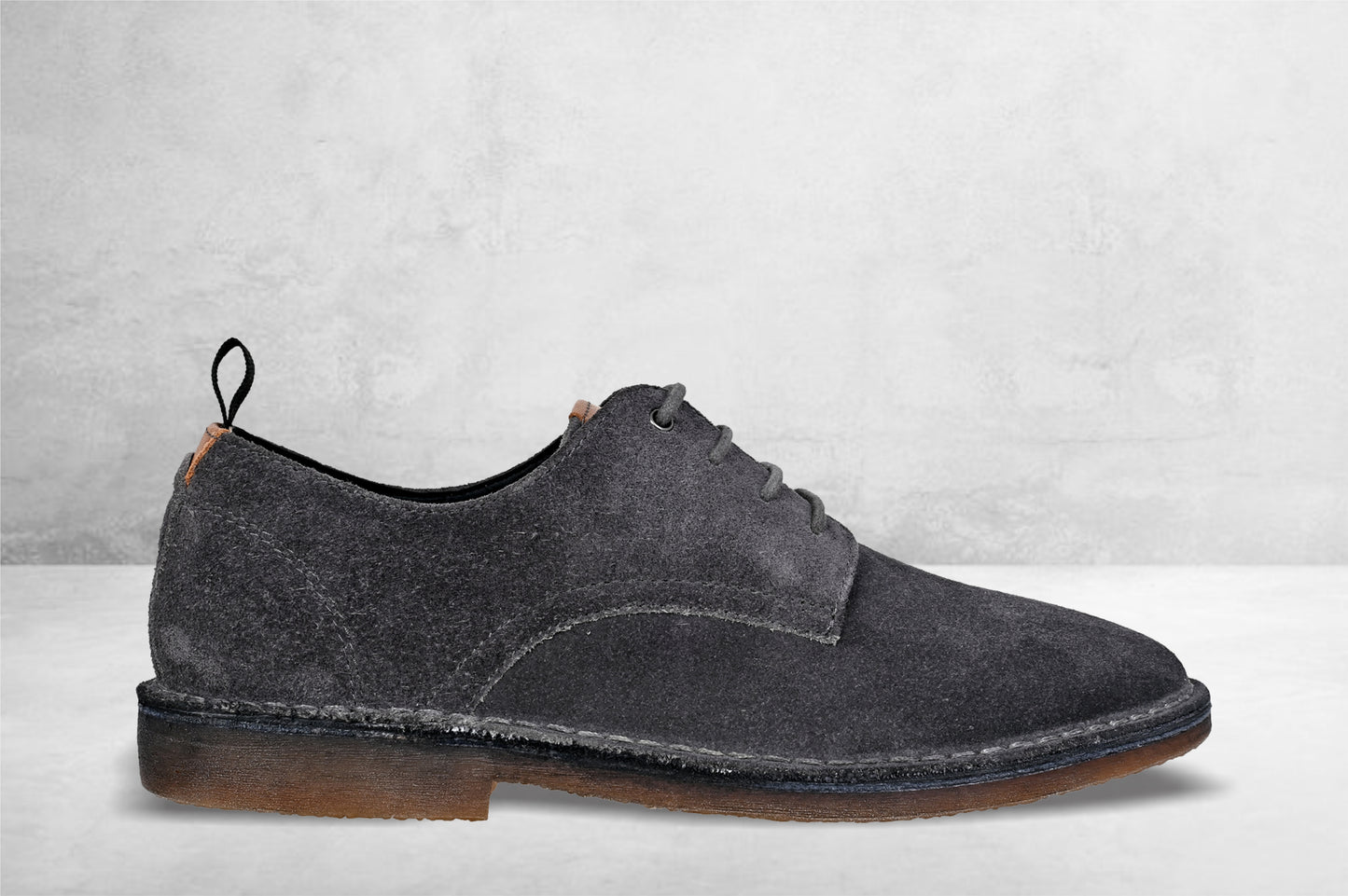 Grey Suede Men's Formal Lace-Up Shoes with Memory Foam Comfort