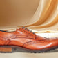 Tan Genuine Leather Lace-Up Shoes For Men
