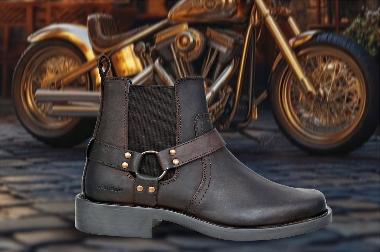 Brown Genuine Leather Riding Boots For Men