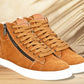 Camel Genuine Suede Leather Ankle Sneakers for Men