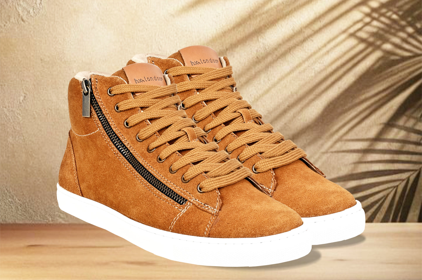 Camel Genuine Suede Leather Ankle Sneakers for Men