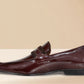Burgandy Patent Leather Formal Penny Loafers