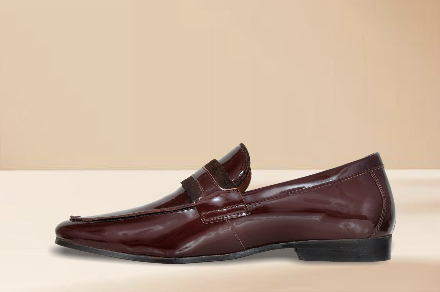 Burgandy Patent Leather Formal Penny Loafers