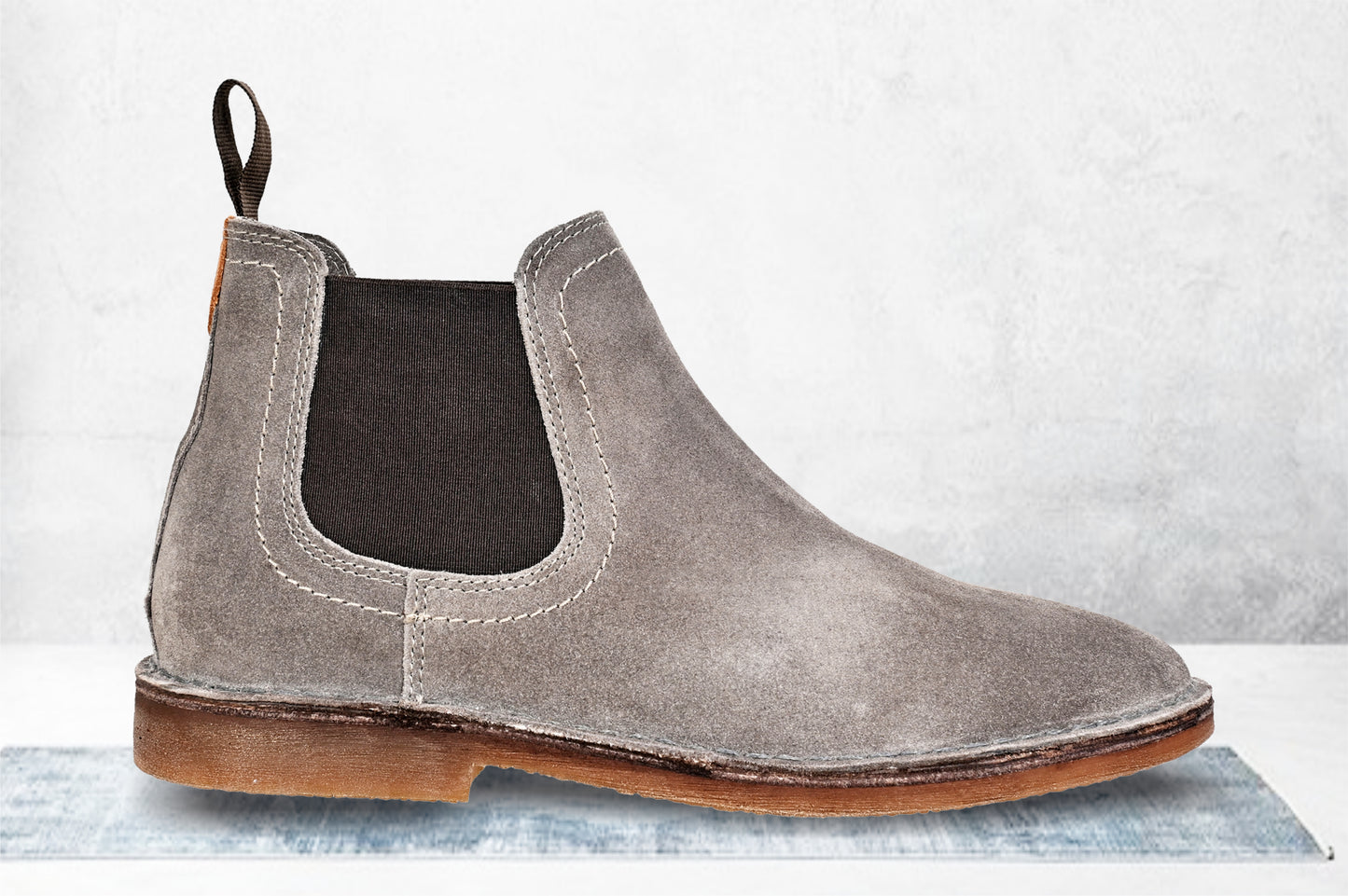 Light Grey Suede Chelsea Boots For Men