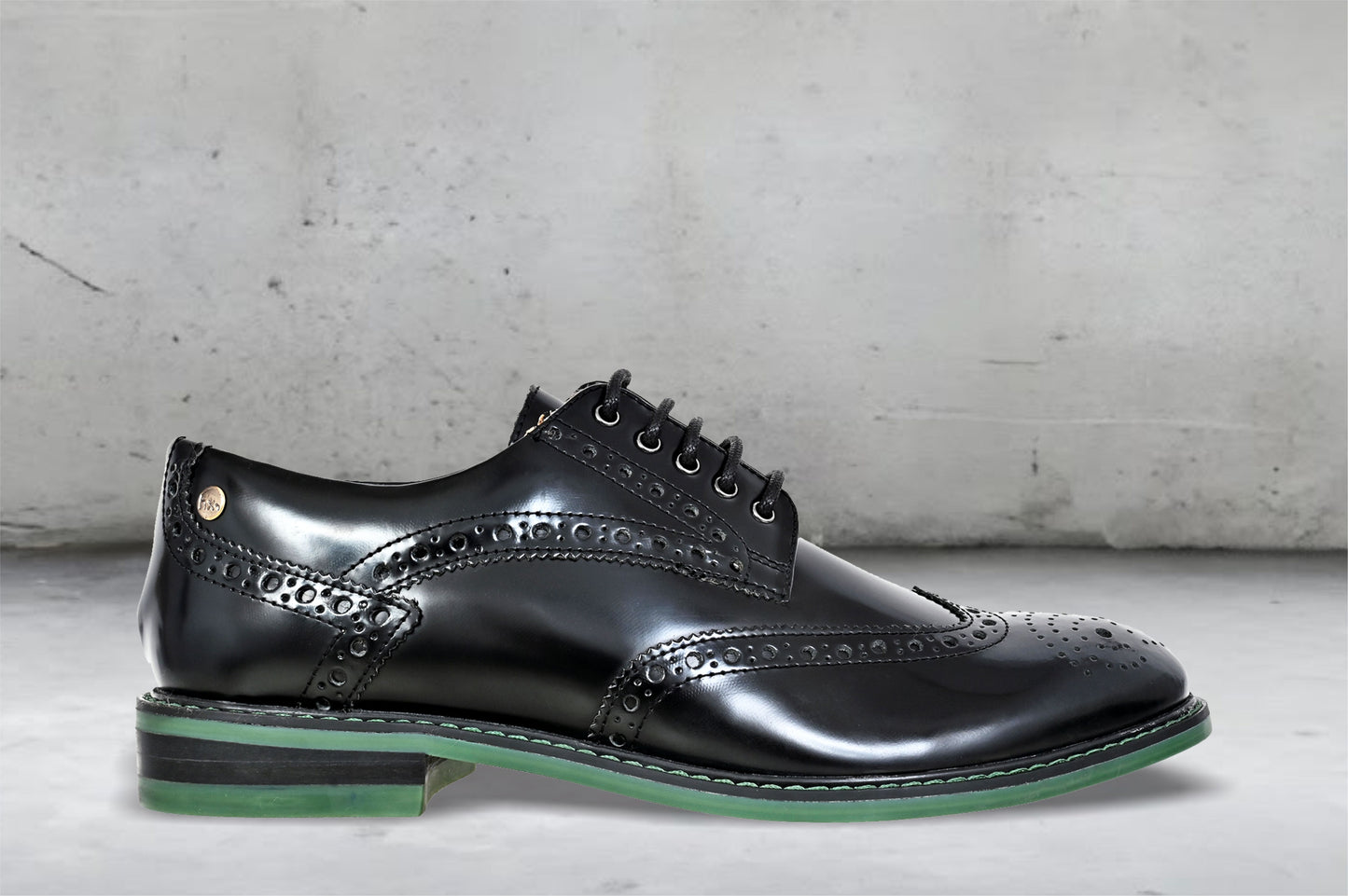 Black Brush-Off Leather Brogues Formal Derby Shoes