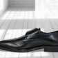 Black Leather Brogues Single Strap Formal Monk Shoes