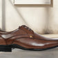Brown Leather Formal Lace-Up Shoes For Men