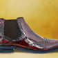 Cherry Brush-Off Leather Brogues Mid Top Blocked Heel Regular Boots