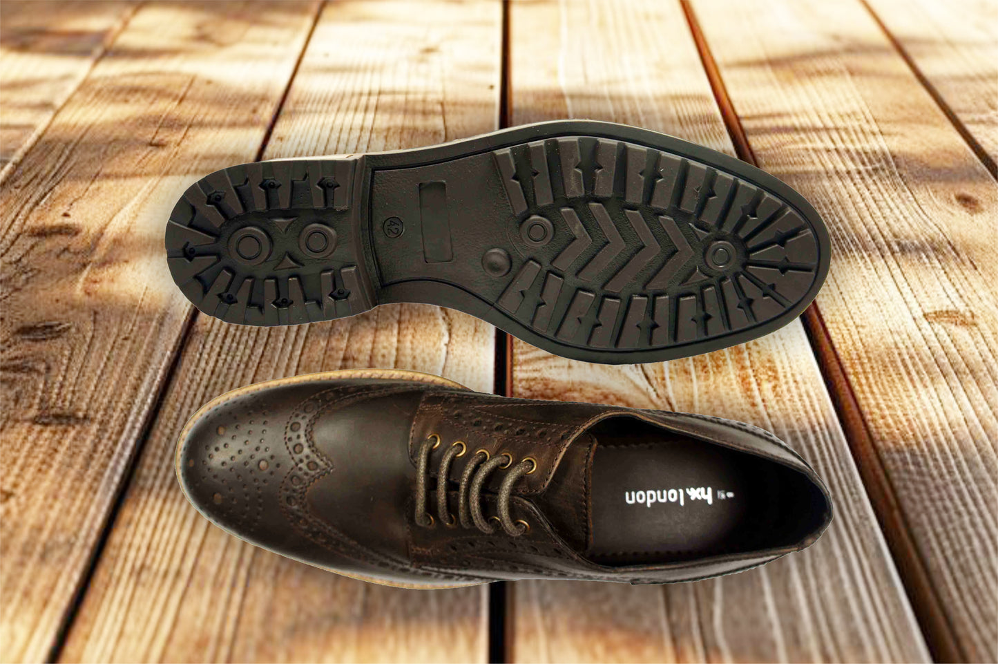 Brown Genuine Leather Lace-Up Shoes For Men