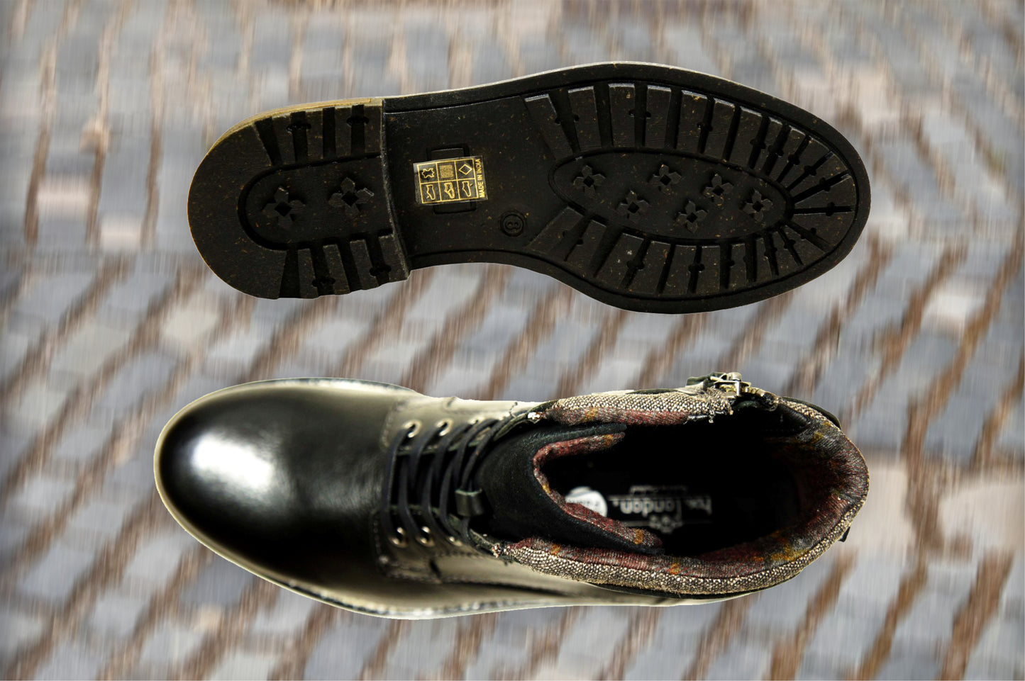 Black Genuine Leather Men's Lace-up Boots For Casual & Party Wear