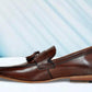 Brown Leather Formal Tassel Loafers