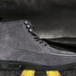 Grey Genuine Suede Leather Biker Boots For Men