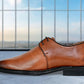 Tan Leather Formal For Men Lace-Up Casual Leather Shoes