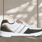 White & Olive leather Lace-up Sneakers for Men