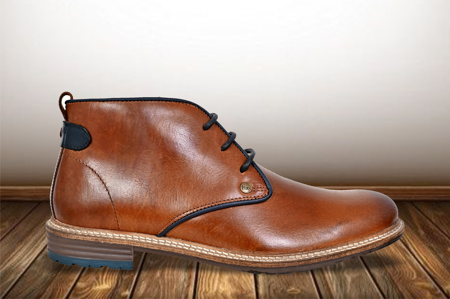 Tan Leather Men Mid Top Boots