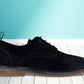 Navy Suede Men's Formal Lace-Up Shoes with Memory Foam Comfort