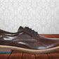 Brown Leather Men Textured Formal Derby Shoes