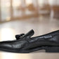 Black Leather Men Tassel Formal Loafers