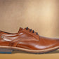 Tan Leather Textured Formal Derby Shoes