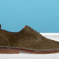 Olive Suede Men's Formal Lace-Up Shoes with Memory Foam Comfort