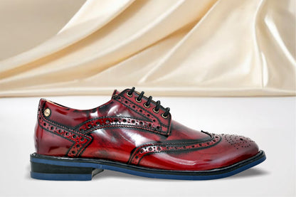 Cherry Brush-Off Leather Brogues Formal Derby Shoes