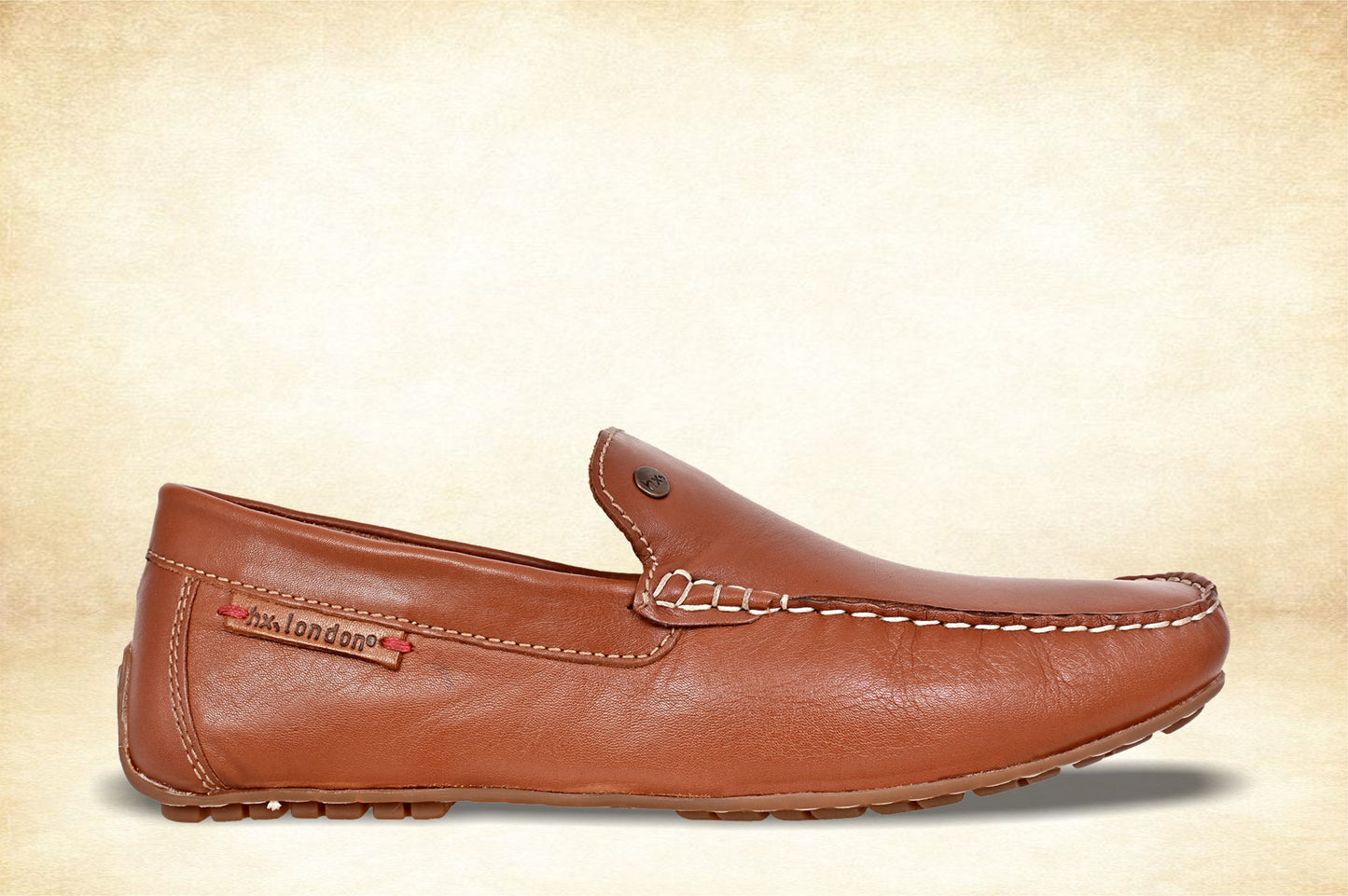 Tan Leather Men Lightweight Penny Driving Shoes