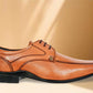 Tan Leather Formal Lace-UP Shoes For Men