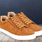 Camel Genuine Suede Leather Formal Lace-Up Sneakers For Men