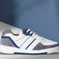White & Grey leather Lace-up Sneakers for Men