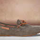 Khaki Suede Lightweight Driving Shoes With Bows