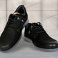 Black Leather Men Round Toe Lightweight Nubuck Sneaker