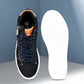 Navy Genuine Suede Leather Ankle Sneakers for Men