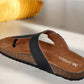 Black Leather Sandal Casual Leather Flats For Men