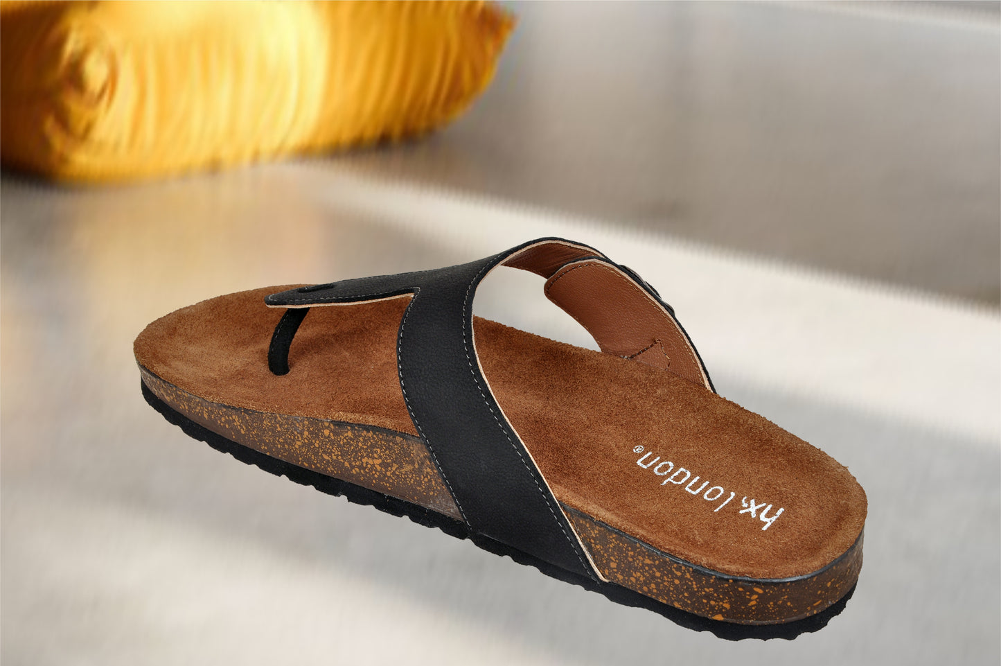 Black Leather Sandal Casual Leather Flats For Men