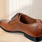 Tan Genuine Leather Oxford Classic Formal Lace-Up Shoes For Men