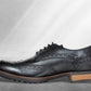 Black Genuine Leather Lace-Up Shoes For Men
