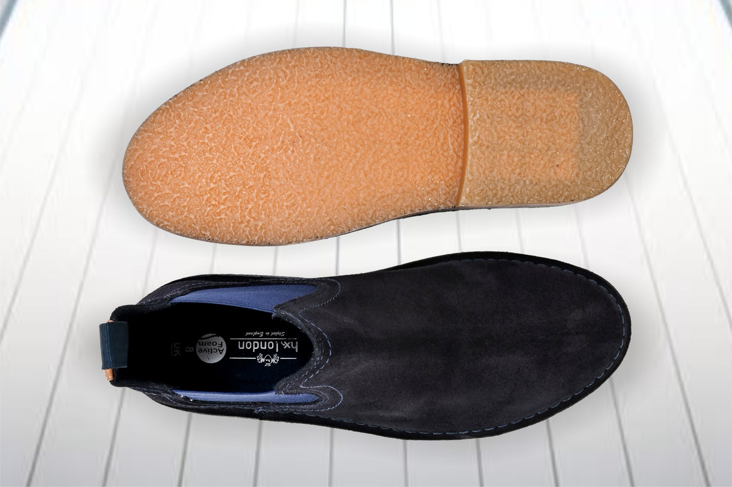 Navy Suede Chelsea Boots For Men