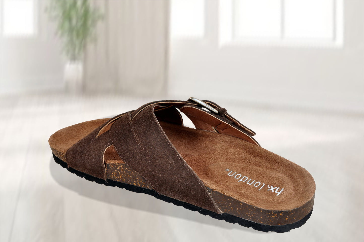 Brown Suede Slip-on Sandal Casual Flats for Men