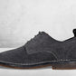 Grey Suede Men's Formal Lace-Up Shoes with Memory Foam Comfort