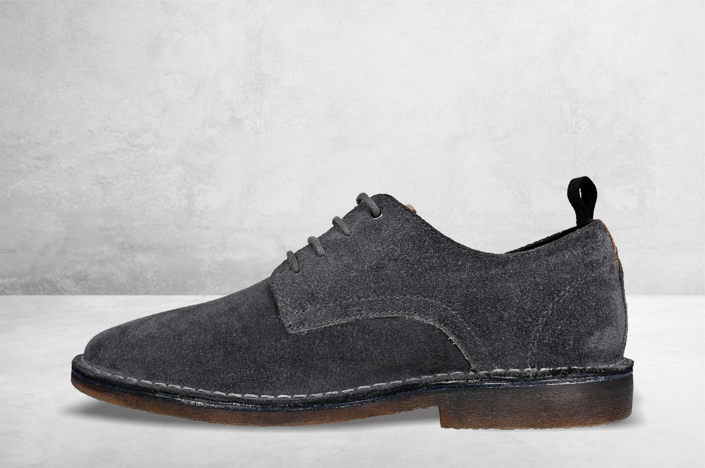 Grey Suede Men's Formal Lace-Up Shoes with Memory Foam Comfort