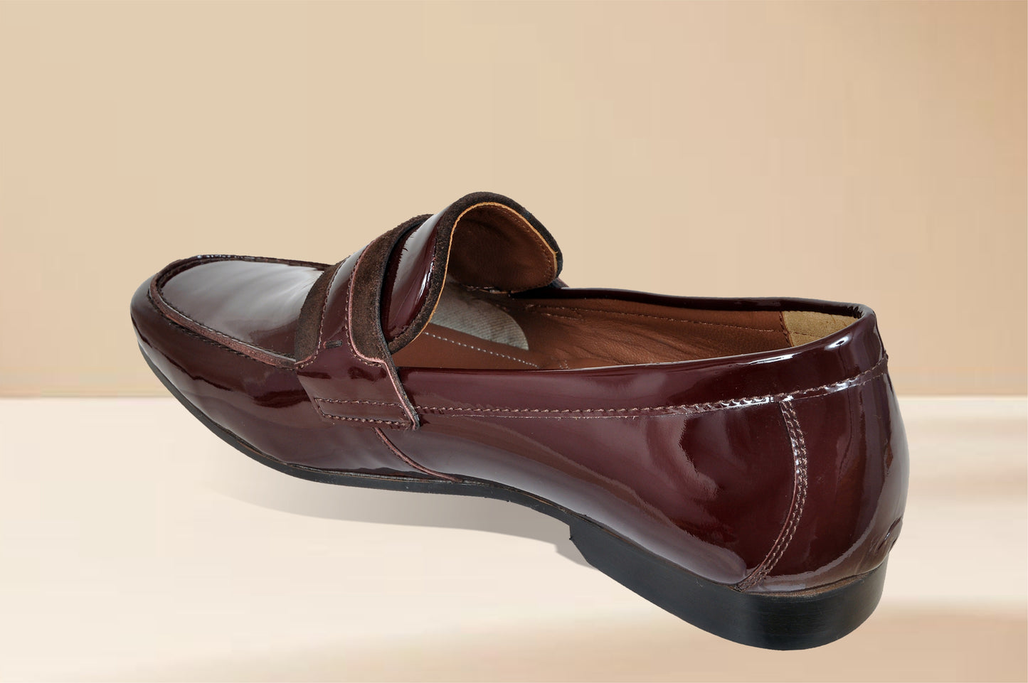 Burgandy Patent Leather Formal Penny Loafers