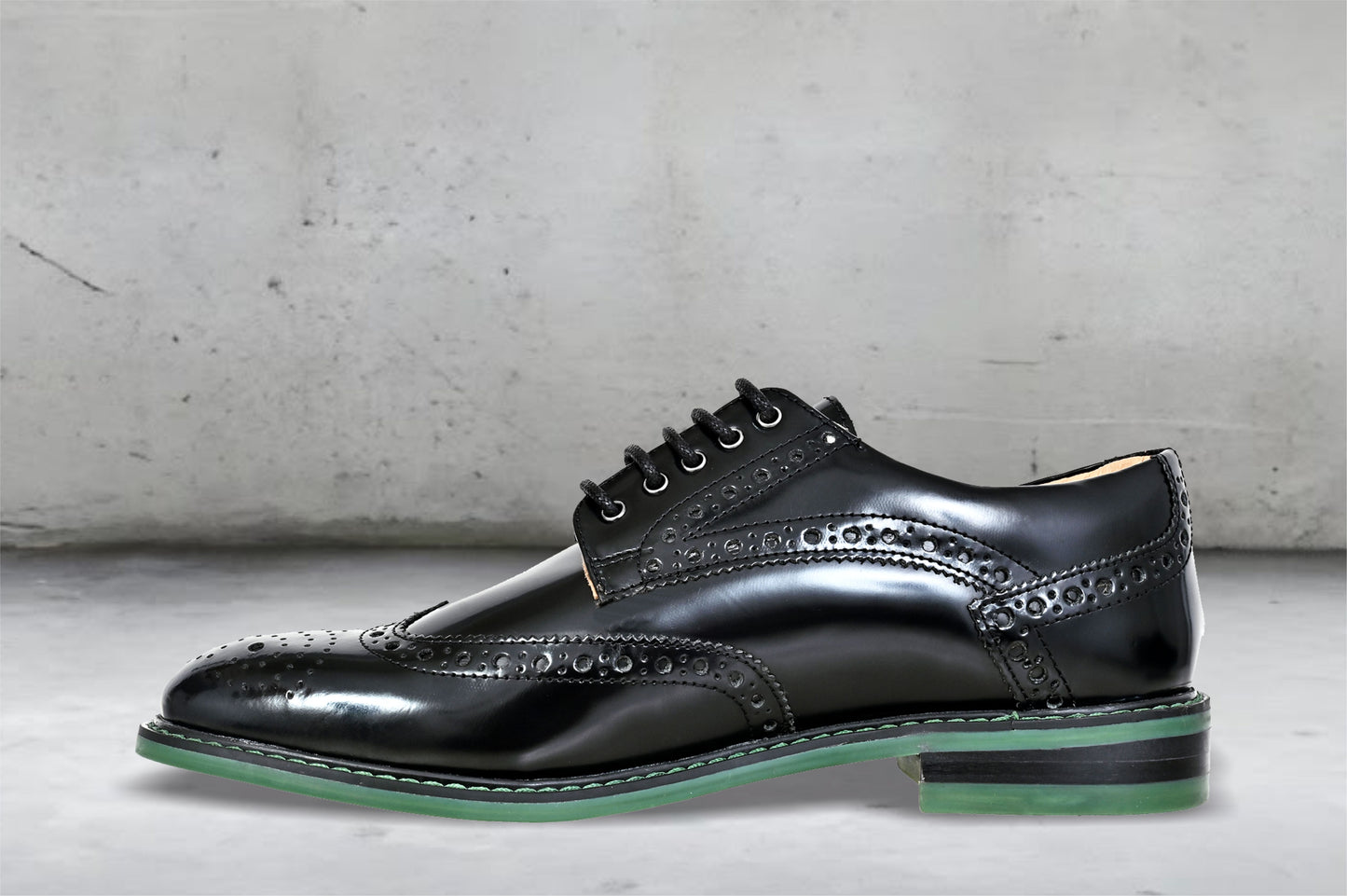 Black Brush-Off Leather Brogues Formal Derby Shoes