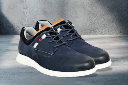 Jeans Leather Men Round Toe Lightweight Nubuck Sneakers